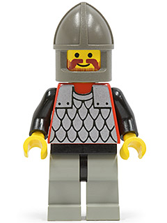 Scale Mail - Red with Black Arms, Light Gray Legs with Black Hips, Dark Gray Chin-Guard (cas157)
