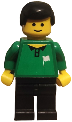 Soccer Referee Green, Line - Black Legs, White Flag Torso Sticker (Shell) (soc112s)