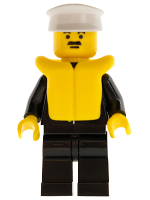 Police - Suit with Sheriff Star, Black Legs, White Hat, Life Jacket (cop021)