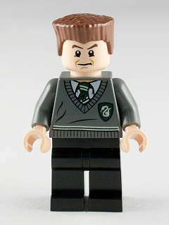 Gregory Goyle - Dark Bluish Gray Slytherin Sweater, Black Legs, Reddish Brown Flat Top (hp132)