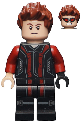 Hawkeye - Black and Dark Red Suit, Reddish Brown Spiked Hair (sh0172)