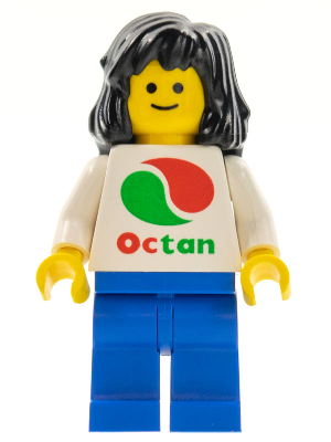 Octan - White Logo, Blue Legs, Black Mid-Length Female Hair (oct048)
