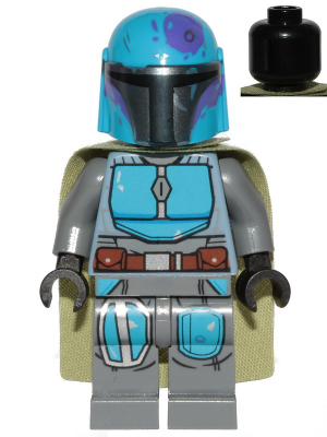 Mandalorian Tribe Warrior (Hewitt Dala) - Male, Olive Green Cape, Dark Azure Helmet (sw1080)