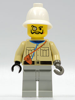 Lord Sam Sinister / Baron von Barron - Tan Shirt, Light Gray Legs, White Pith Helmet (adv003)