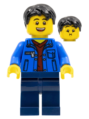 Man, Black Hair, Blue Jacket, Dark Red Shirt, Dark Blue Legs (hol184)