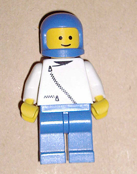 Jacket with Zipper - White, Blue Legs, Blue Classic Helmet (zip042)