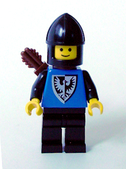 Black Falcon - Black Legs, Black Chin-Guard, Shield Bottom Pointed, Quiver (cas254)