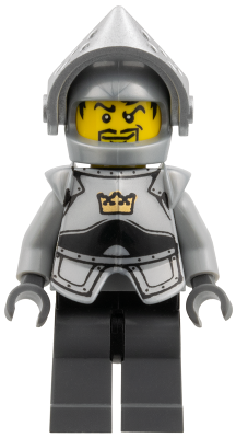 Fantasy Era - Crown Knight Plain with Breastplate, Helmet with Visor, Curly Eyebrows and Goatee, Black Hips, Dark Bluish Gray Legs (cas434)