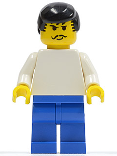 Soccer Player White/Blue Team Player 3 (soc032)