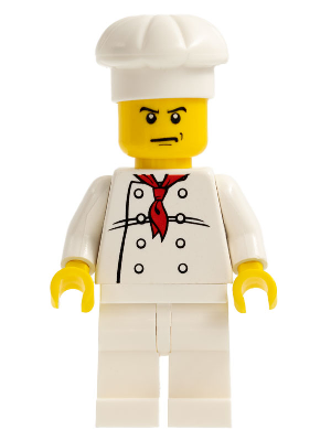 Chef - White Torso with 8 Buttons, White Legs, Angry Eyebrows (cty0532)
