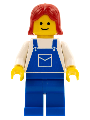 Overalls Blue with Pocket, Blue Legs, Red Female Hair (ovr029)