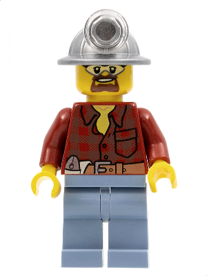 Flannel Shirt with Pocket and Belt, Sand Blue Legs, Mining Helmet, Safety Goggles (cty0309)