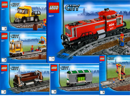 3677 Red Cargo Train (Used) LEGO City