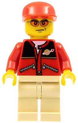 Red Jacket with Zipper Pockets and Classic Space Logo, Tan Legs, Red Cap (cty0129)