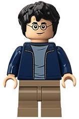 Harry Potter - Dark Blue Open Jacket over Sand Blue Shirt, Dark Tan Medium Legs (hp175)