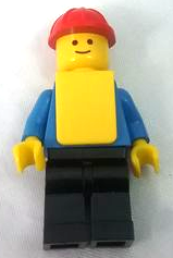 Shirt with 6 Buttons - Blue, Black Legs, Red Construction Helmet, Yellow Vest (con016)