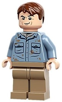 Dr. Alan Grant - Sand Blue Shirt with Dirt Stains (jw111)