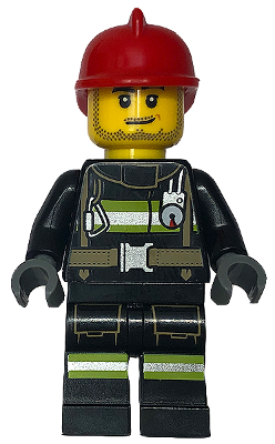 Fire - Reflective Stripes with Utility Belt, Red Fire Helmet, Male Smirk (cty1416)