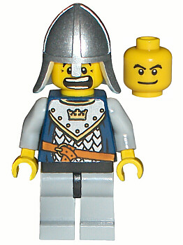 Fantasy Era - Crown Knight Scale Mail with Crown, Helmet with Neck Protector, Dual Sided Head (cas341)