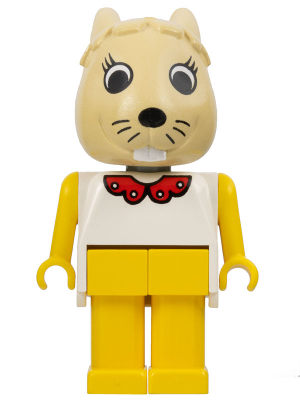 Fabuland Rabbit - Bonnie Bunny, Tan Head, Yellow Legs and Arms, White Top with Red Collar (fab3d)