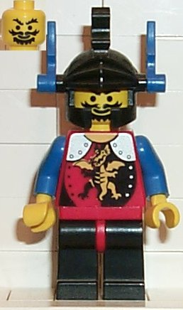 Dragon Knights - Knight 2, Black Legs with Red Hips, Black Dragon Helmet, Blue Plumes (cas015)