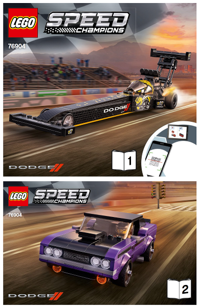 76904 Mopar Dodge//SRT Top Fuel Dragster and 1970 Dodge Challenger T/A (Certified) LEGO Speed Champions
