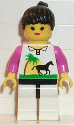 Horse and Palm - White Legs, Black Ponytail Hair, Black Hips (trn012)