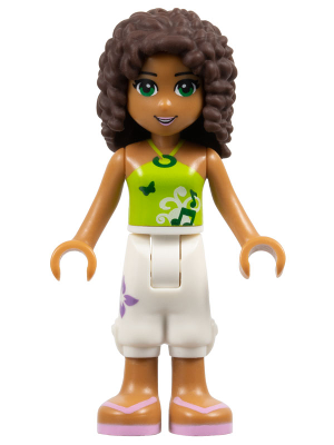 Friends Andrea - White Cropped Trousers, Lime Halter Neck Top (frnd0004)