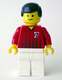 Soccer Player - Red and White Team with Number 7 (soc138)