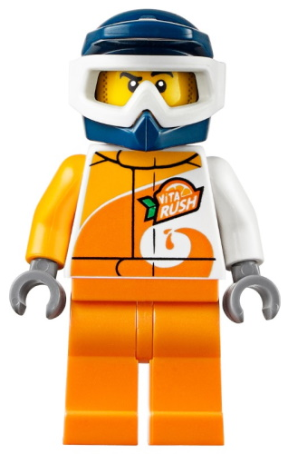 ATV Driver - Male, 'ViTA RUSH' Uniform, Orange Legs, Dark Blue Helmet (cty1096)