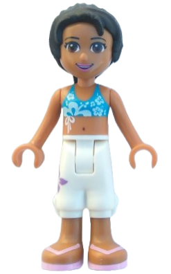 Friends Joanna - White Cropped Trousers, Dark Azure Bikini Top (frnd0072)