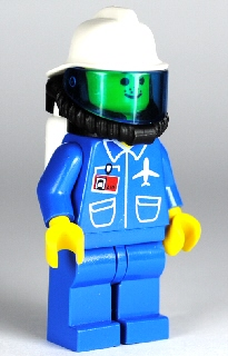 Airport - Blue, Blue Legs, White Fire Helmet, Breathing Hose, White Air Tanks, Nose Freckles (air025)