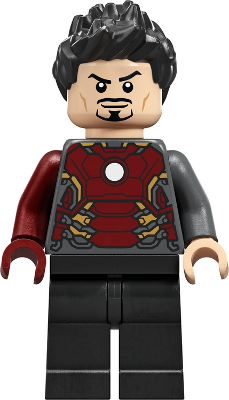 Tony Stark - Dark Bluish Gray Iron Man Suit with Dark Red Right Arm (sh0850)