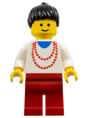 Necklace Red - Red Legs, Black Ponytail Hair (trn003)
