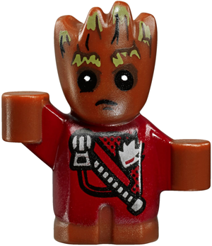 Groot - Baby, Reddish Brown with Dark Red Outfit (sh0381)