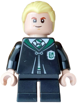 Draco Malfoy - Black Slytherin Robe and Short Legs, Grin / Surprised (hp622)