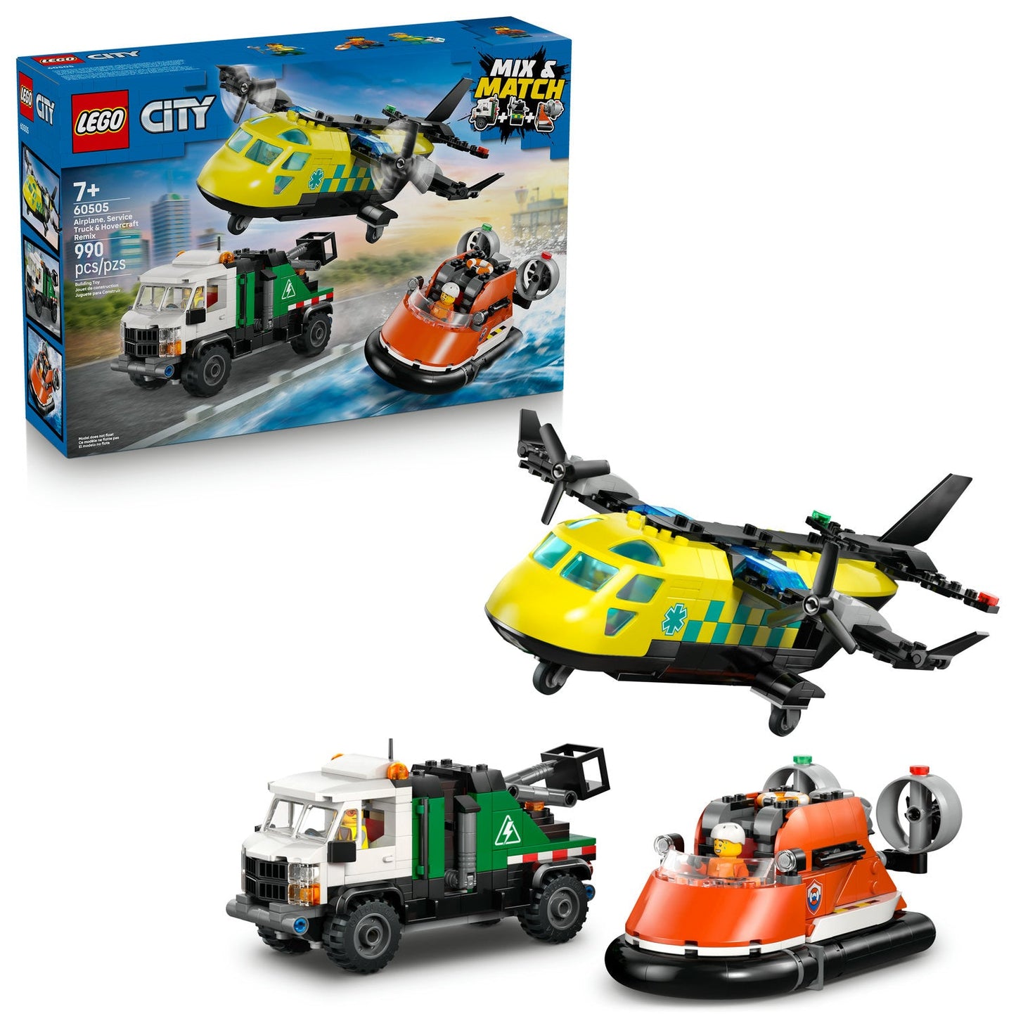 60505 Airplane, Service Truck & Hovercraft Remix