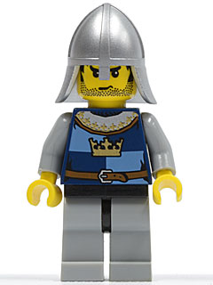 Fantasy Era - Crown Knight Quarters, Helmet with Neck Protector, Black Messy Hair and Stubble (cas366)