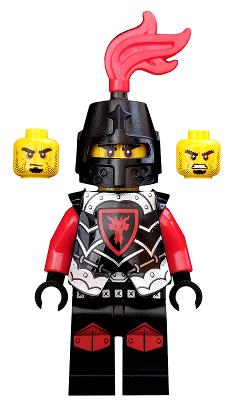 Castle - Dragon Knight Armor with Dragon Head, Helmet Closed, Red Plume, Black Bushy Eyebrows (cas524)