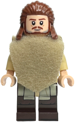 Qui-Gon Jinn - Dark Brown Legs, Poncho, Reddish Brown Beard (sw1334a)