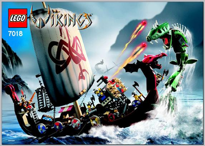 7018 Viking Ship challenges the Midgard Serpent (Used) LEGO Vikings