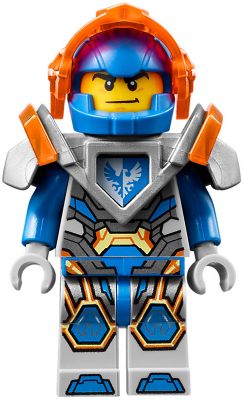 Clay Moorington - Blue Helmet, Trans-Neon Orange Visor, Flat Silver Armor (nex093)