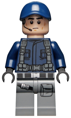 ACU Guard / Trooper - Male, Dark Blue Cap, Light Nougat Head, Headset (jw067)