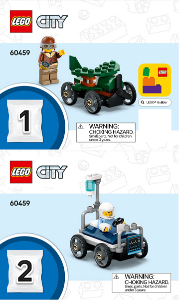 60459 Airplane vs. Hospital Bed Race Car Pack (Certified) LEGO City