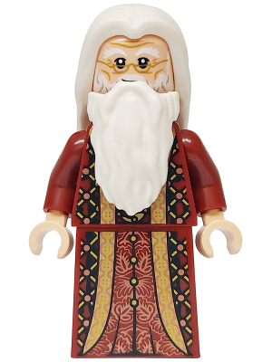 Albus Dumbledore - Dark Red Robe with Gold Hem, White Hair (hp560)