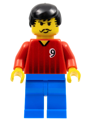 Soccer Player - Red and Blue Team with Number 9 (soc066)