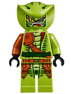 Lasha - Rebooted, Serpentine Snake Scout, Lime with Dark Orange Armor Coverings (njo0206)