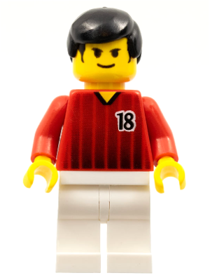 Soccer Player - Red and White Team with Number 18 (soc091)