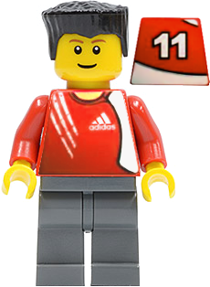 Soccer Player - Adidas Logo Red Torso Stickers (#11) (soc131s)