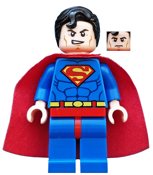 Superman - Blue Suit, Starched Fabric Cape, Frown / Lopsided Grin (sh0003)